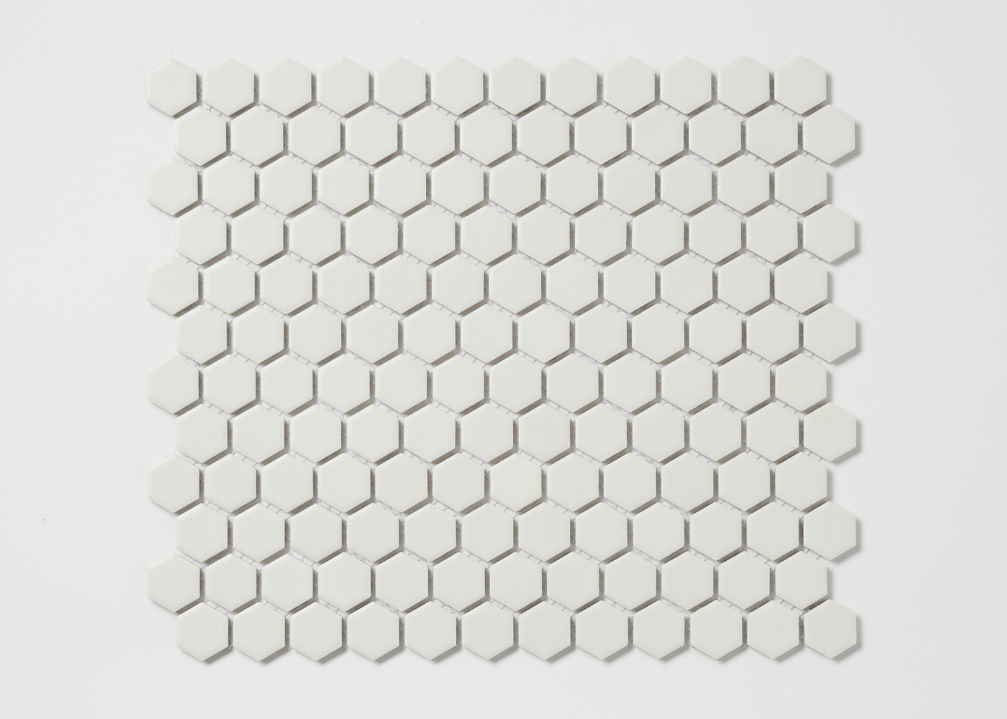 Snow White Glazed Small Hexagon-HEXAGON-Mosaic Mode