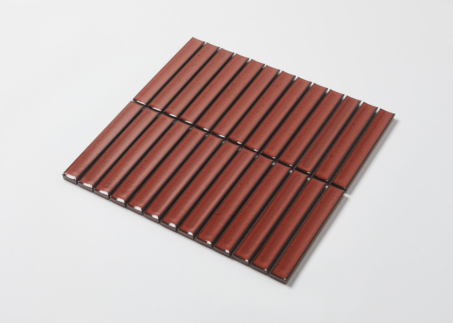 Antique Terracotta Red Speckled Concave Finger-KIT KAT-Mosaic Mode