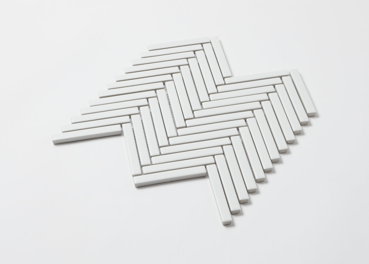 White Matt Kit Kat Herringbone-KIT KAT-Mosaic Mode