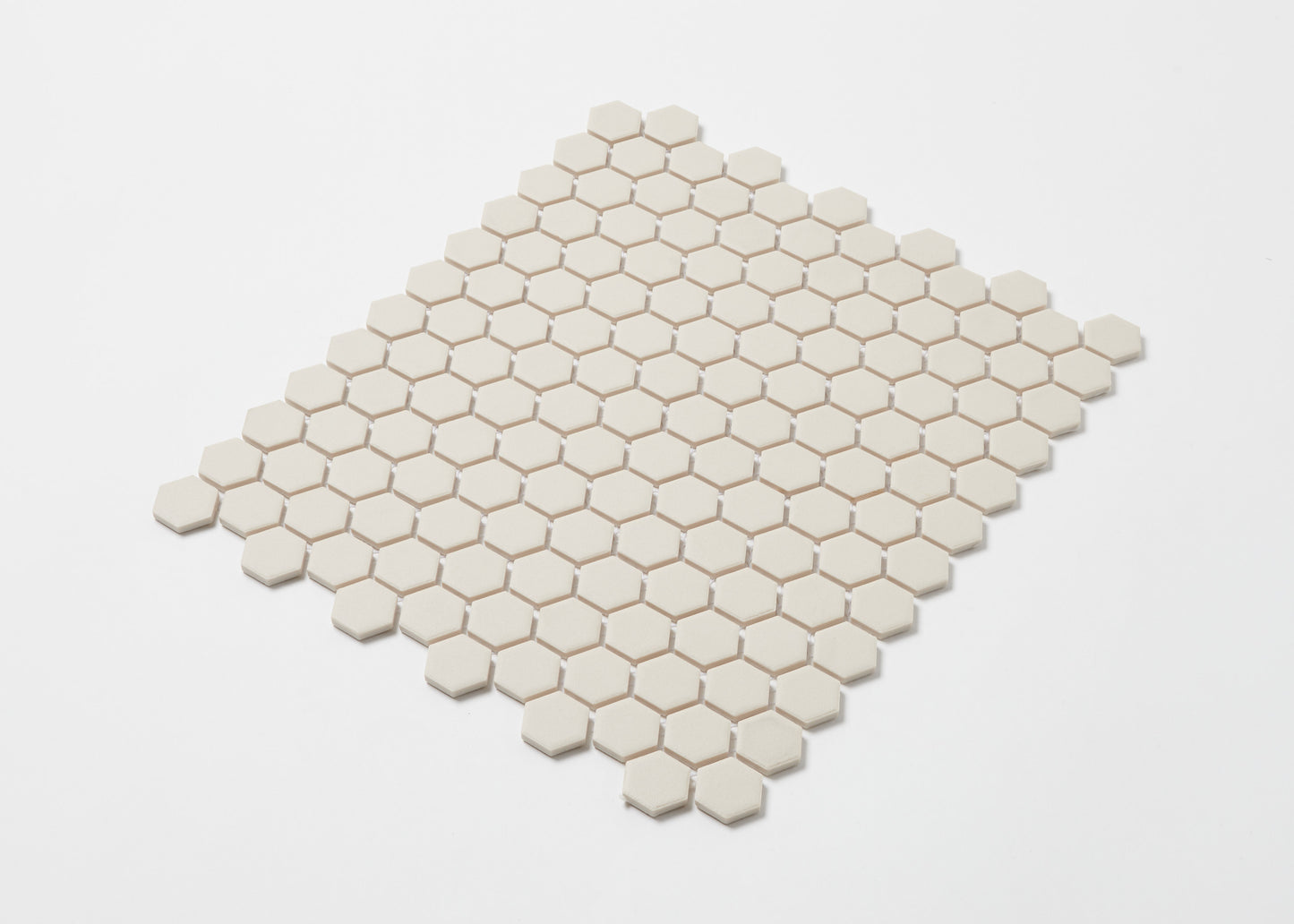 Off White Unglazed Hexagon-HEXAGON-Mosaic Mode