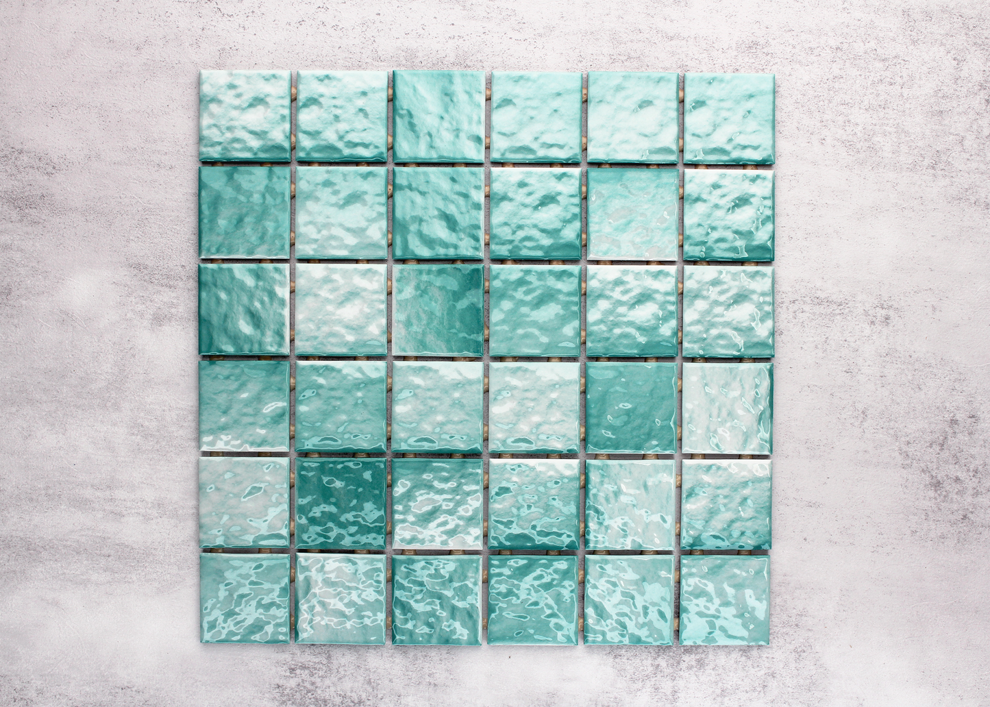 Teal Ripple Face Square-CRAQUELLE-Mosaic Mode