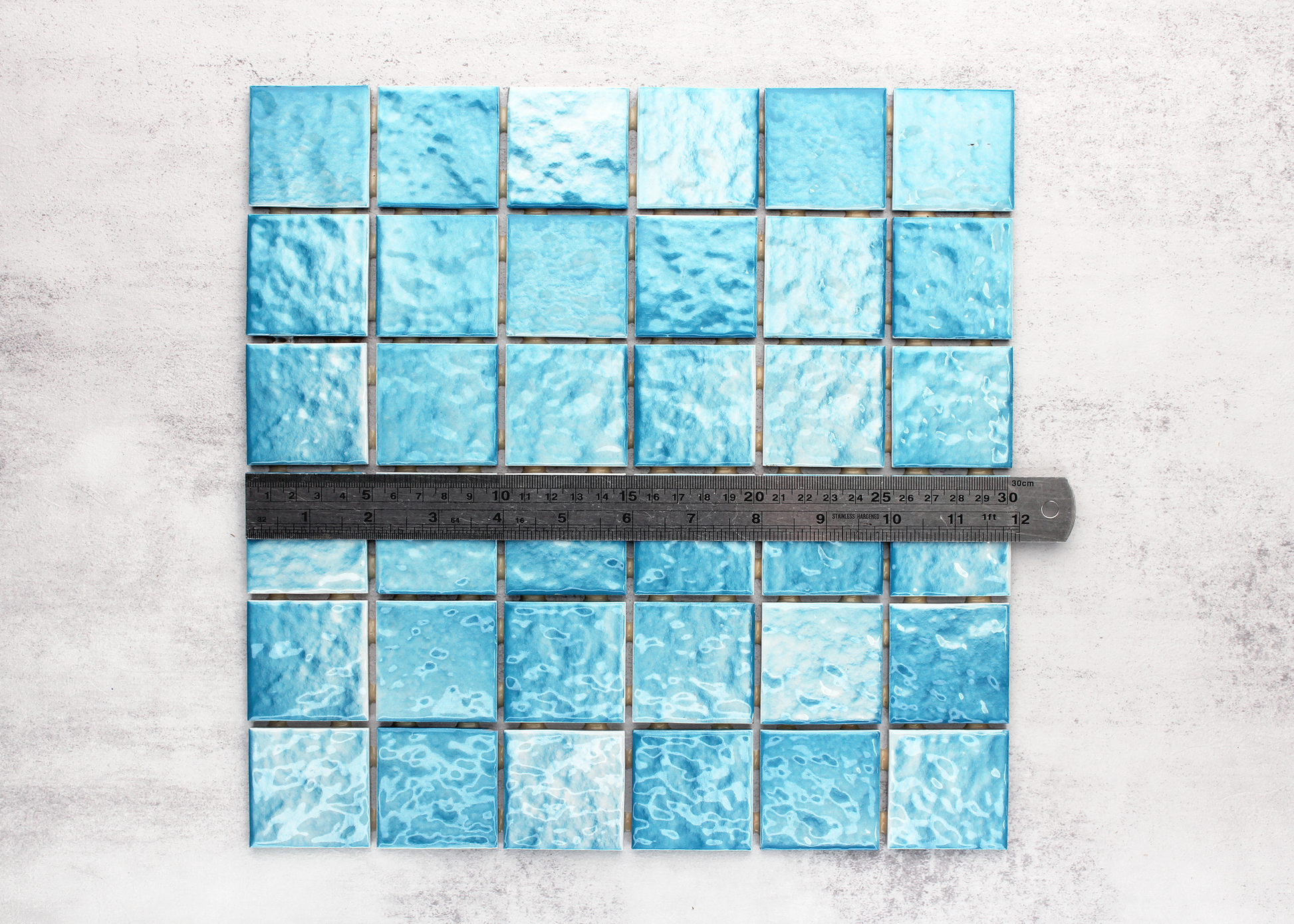 Aqua Ripple Face Square-CRAQUELLE-Mosaic Mode