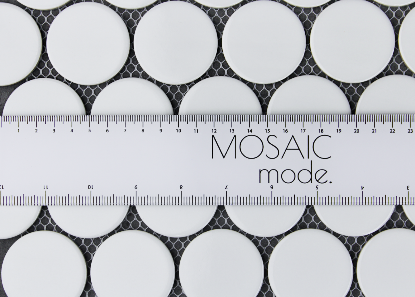 White Megalo Gloss Penny Round-PENNY ROUND-Mosaic Mode
