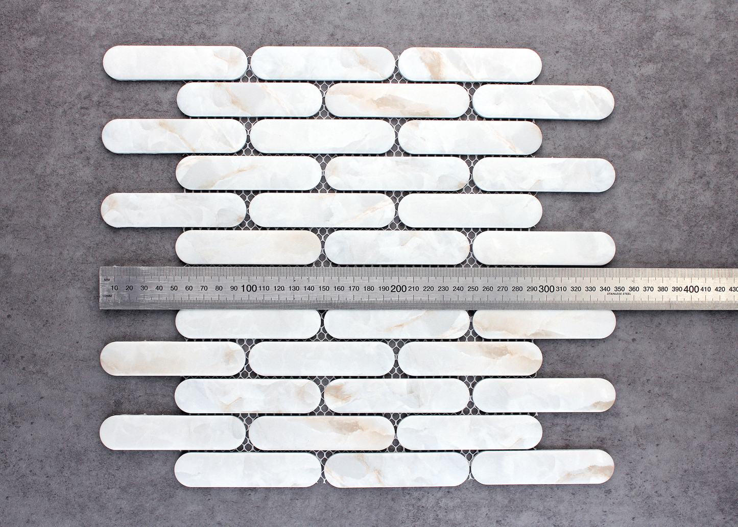 Calacatta Gold Look Matt Round Finger-ROUND FINGER-Mosaic Mode