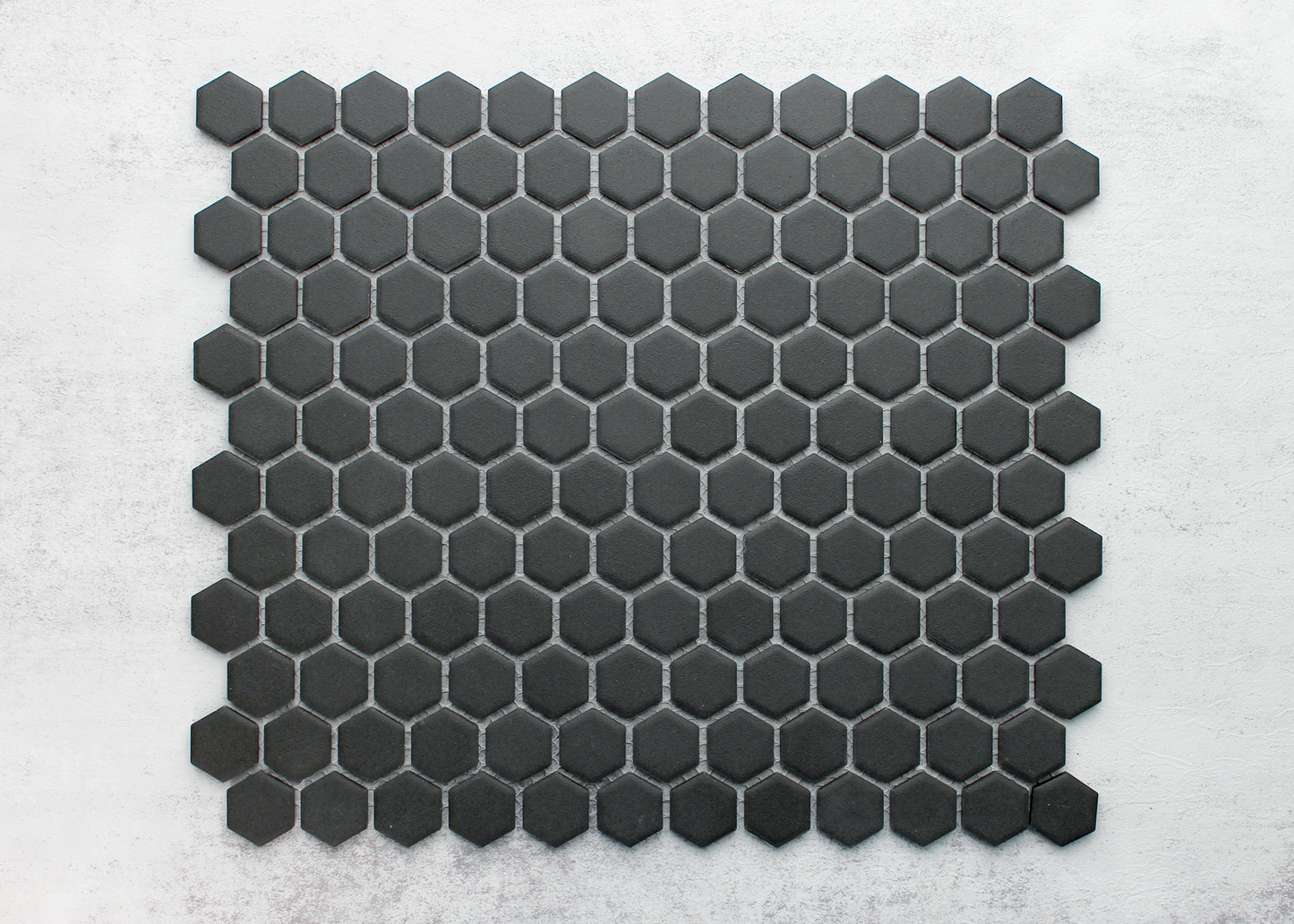 Black Unglazed Hexagon-HEXAGON-Mosaic Mode