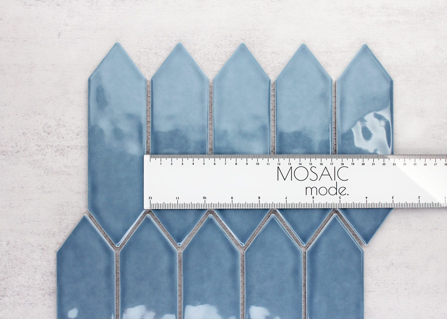 Denim Blue Gloss Rippled Surface Arrow-ARROW-Mosaic Mode