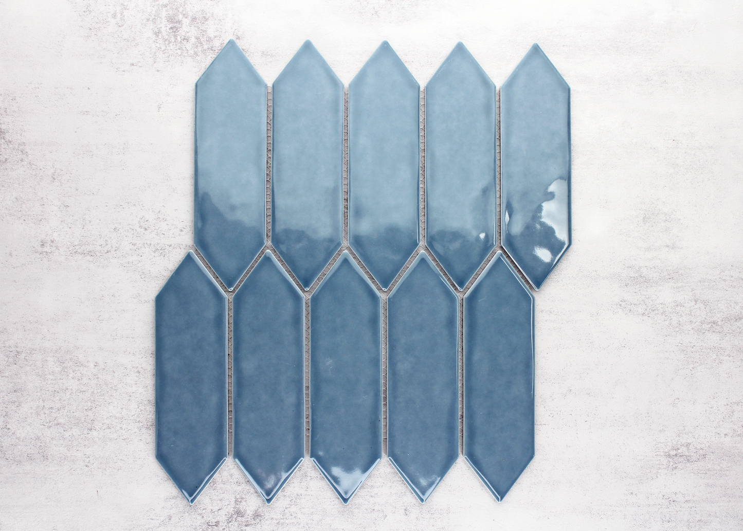 Denim Blue Gloss Rippled Surface Arrow-ARROW-Mosaic Mode