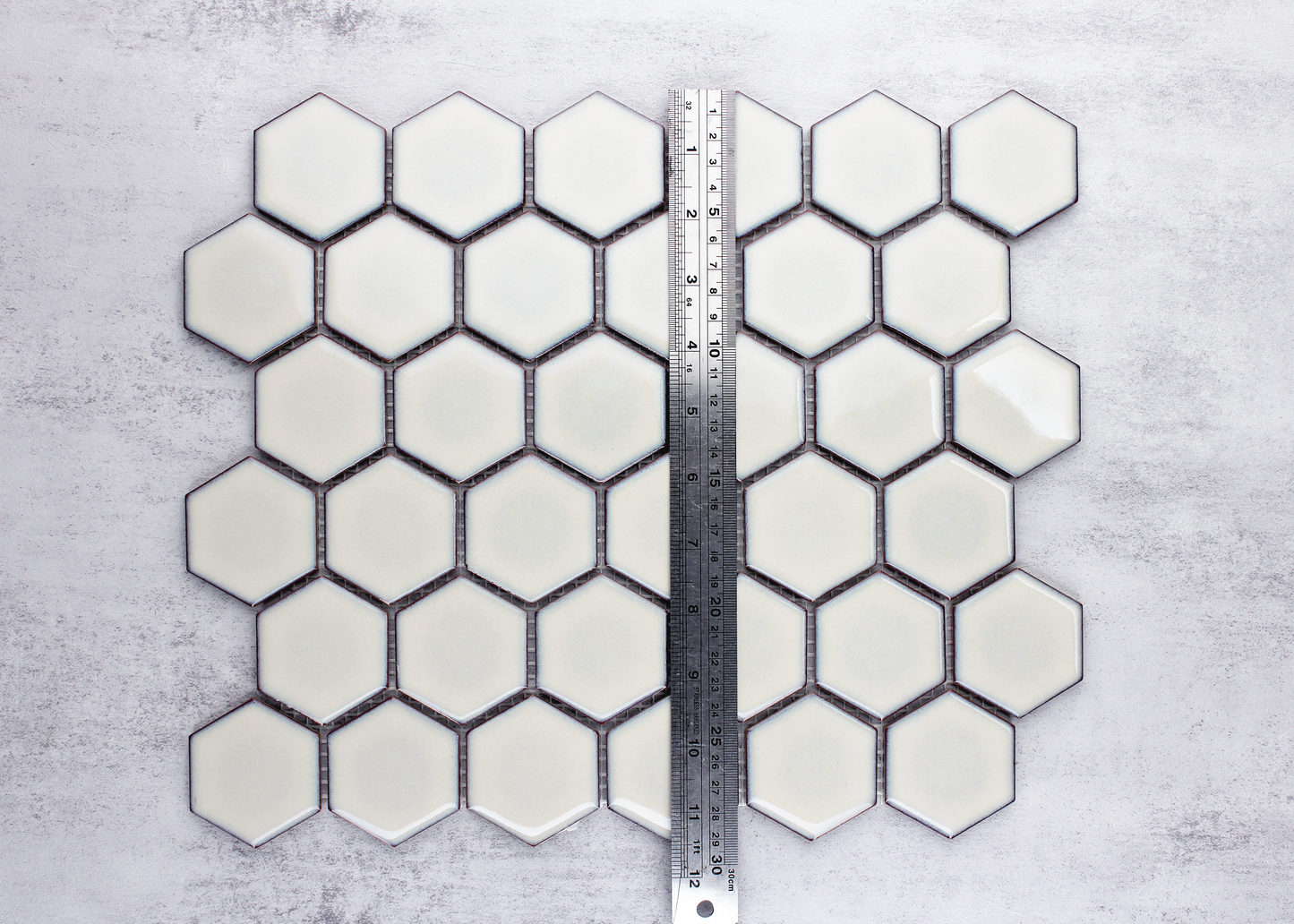 Antique White Gloss Medium Hexagon-HEXAGON-Mosaic Mode