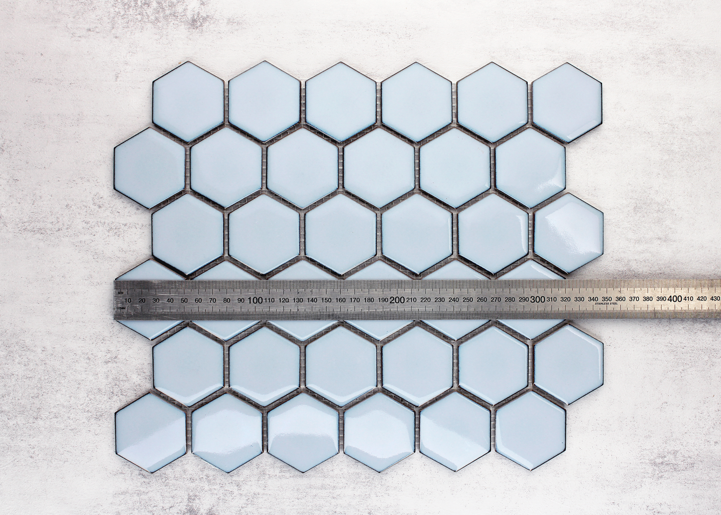 Antique Blue Gloss Medium Hexagon-HEXAGON-Mosaic Mode