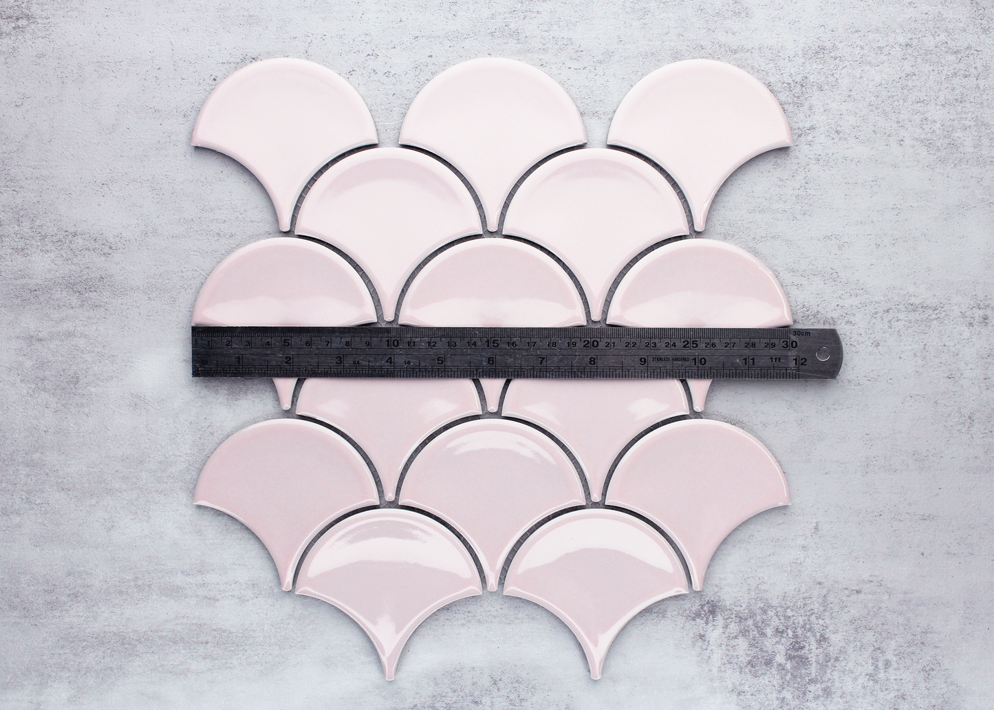 Pastel Pink Gloss Fish Scale-FISHSCALE-Mosaic Mode
