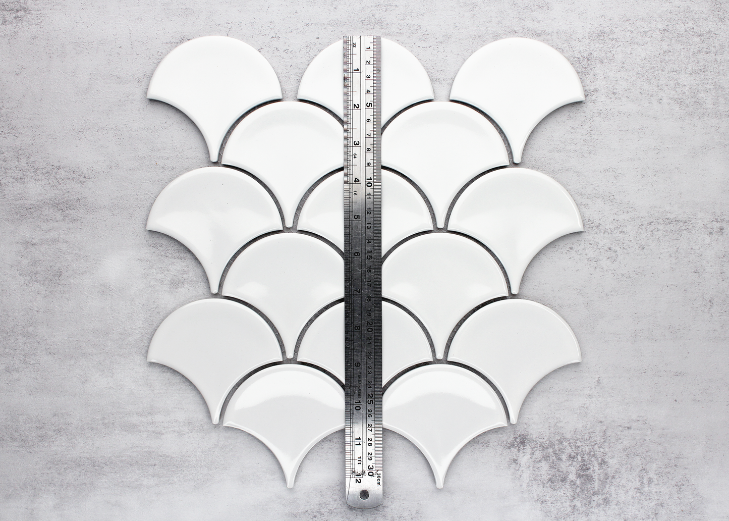 White Gloss Fish Scale-FISHSCALE-Mosaic Mode