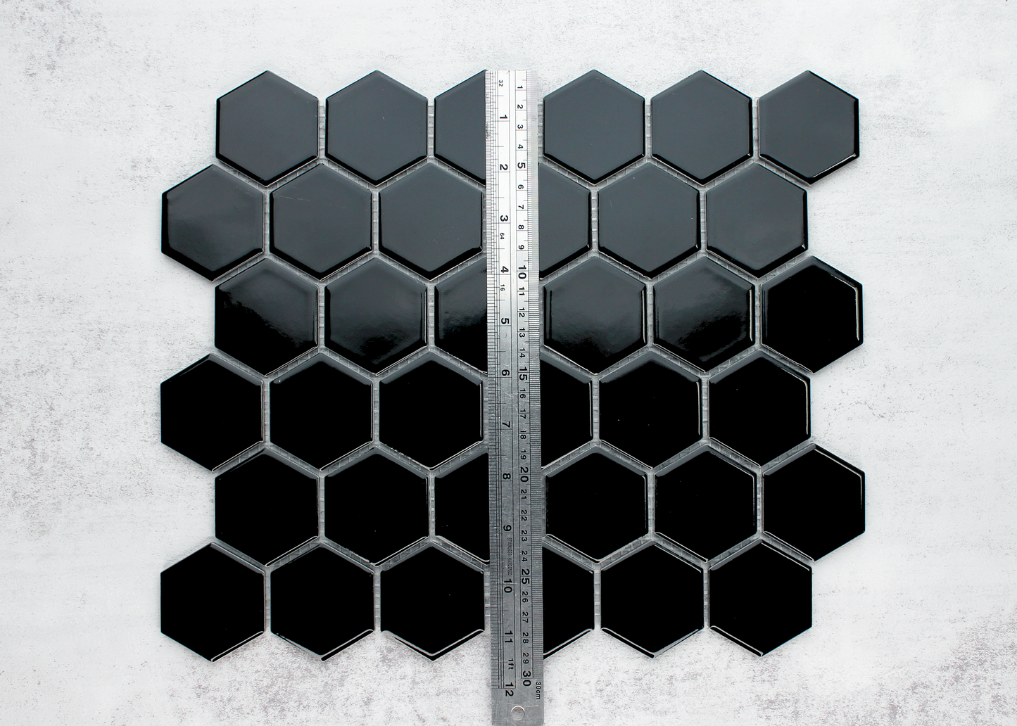 Black Gloss Medium Hexagon-HEXAGON-Mosaic Mode