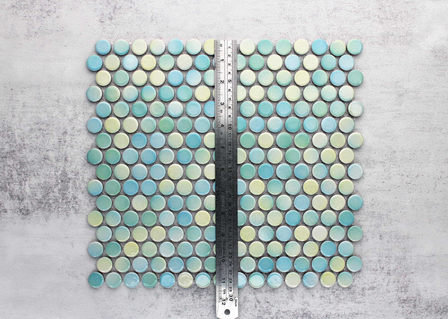 Aqua Mix Gloss Penny Round-PENNY ROUND-Mosaic Mode