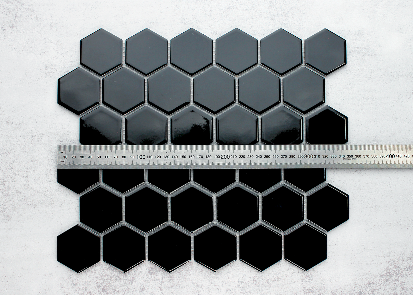 Black Gloss Medium Hexagon-HEXAGON-Mosaic Mode