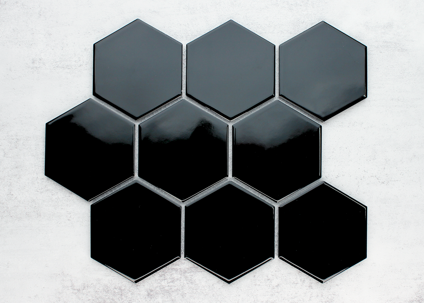 Black Gloss Large Hexagon-HEXAGON-Mosaic Mode