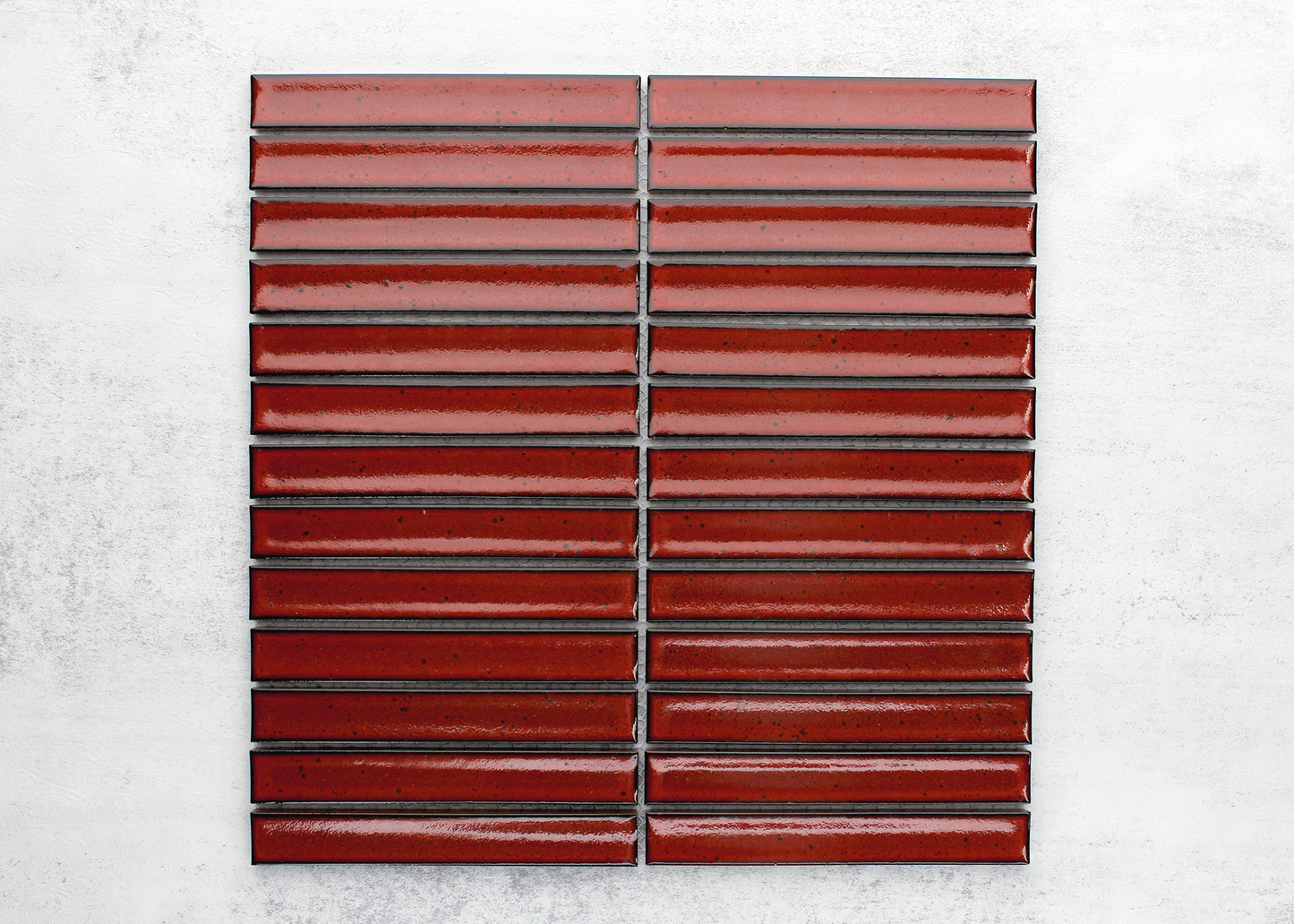 Antique Terracotta Red Speckled Concave Finger-KIT KAT-Mosaic Mode