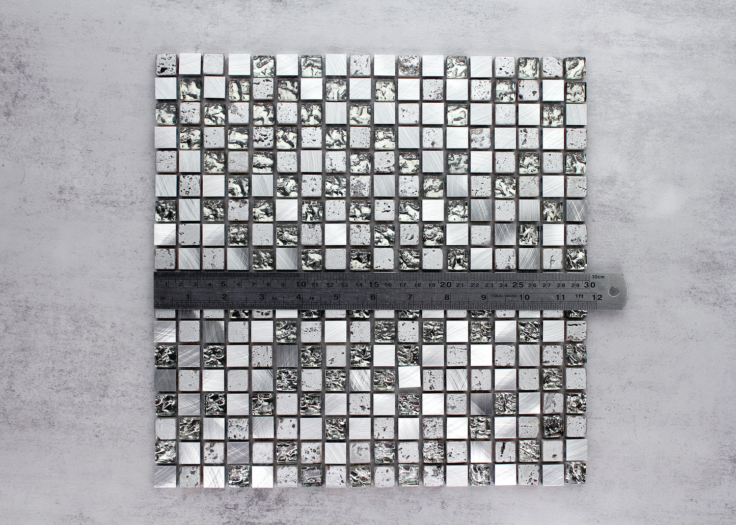 Silver Crystal Glass Square-DELUXE-Mosaic Mode