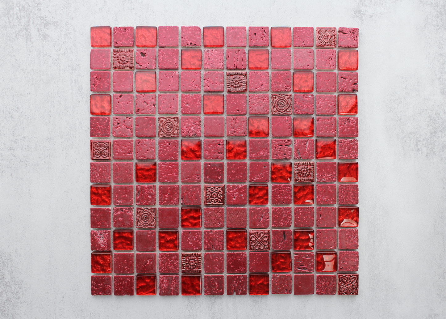 Dark Pink Crystal Matt Glass Square-DELUXE-Mosaic Mode