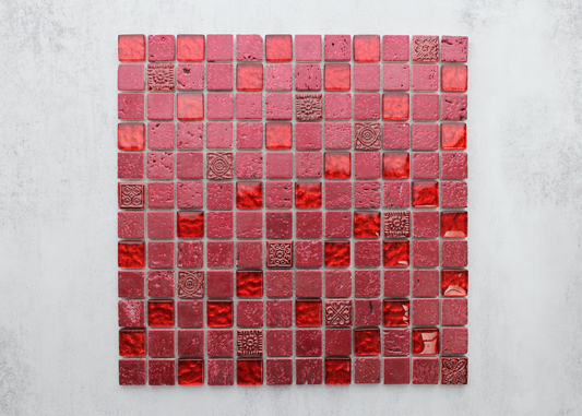 Dark Pink Crystal Matt Glass Square-DELUXE-Mosaic Mode