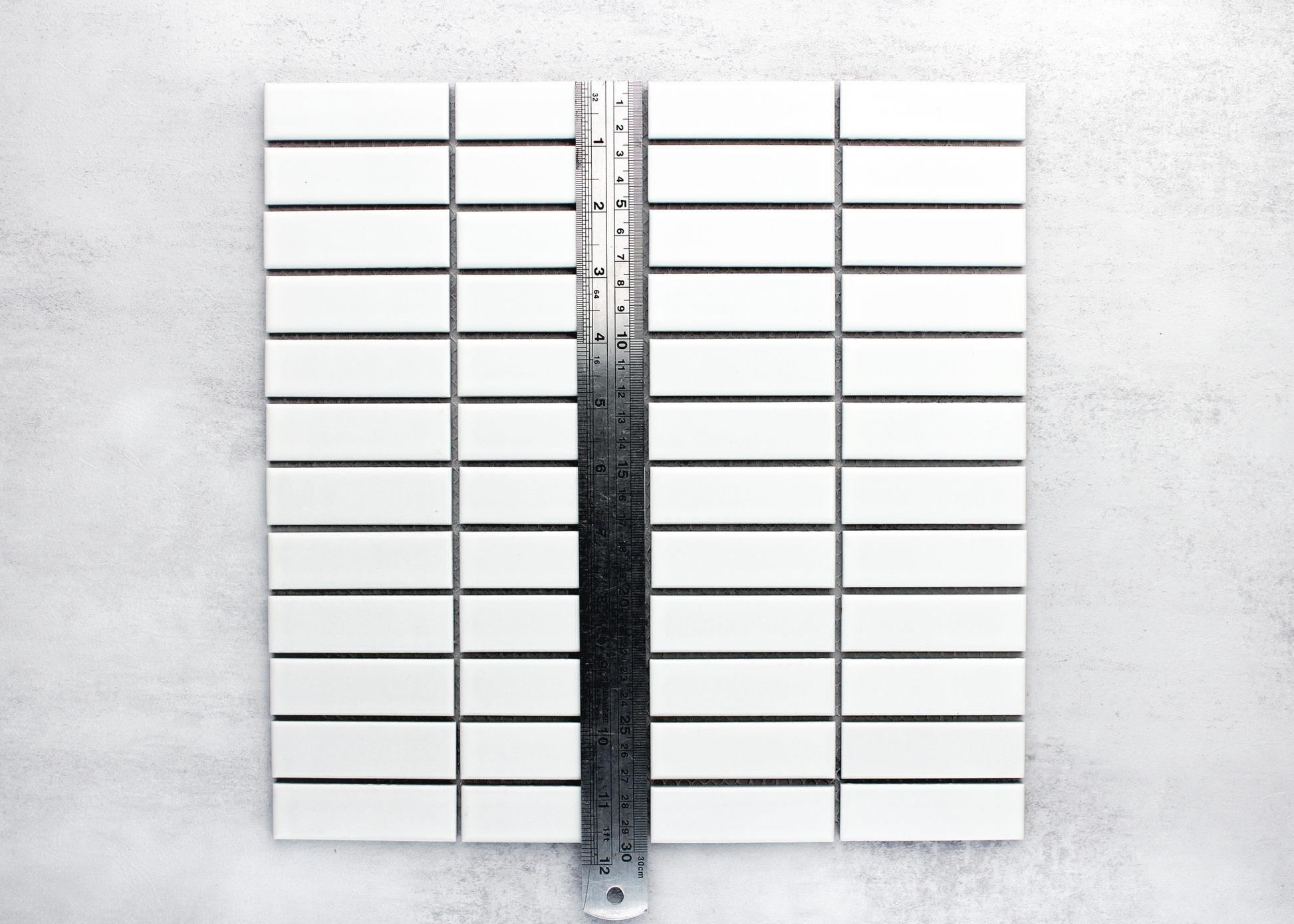 White Matt Medium Rectangle-BASEIKE-Mosaic Mode