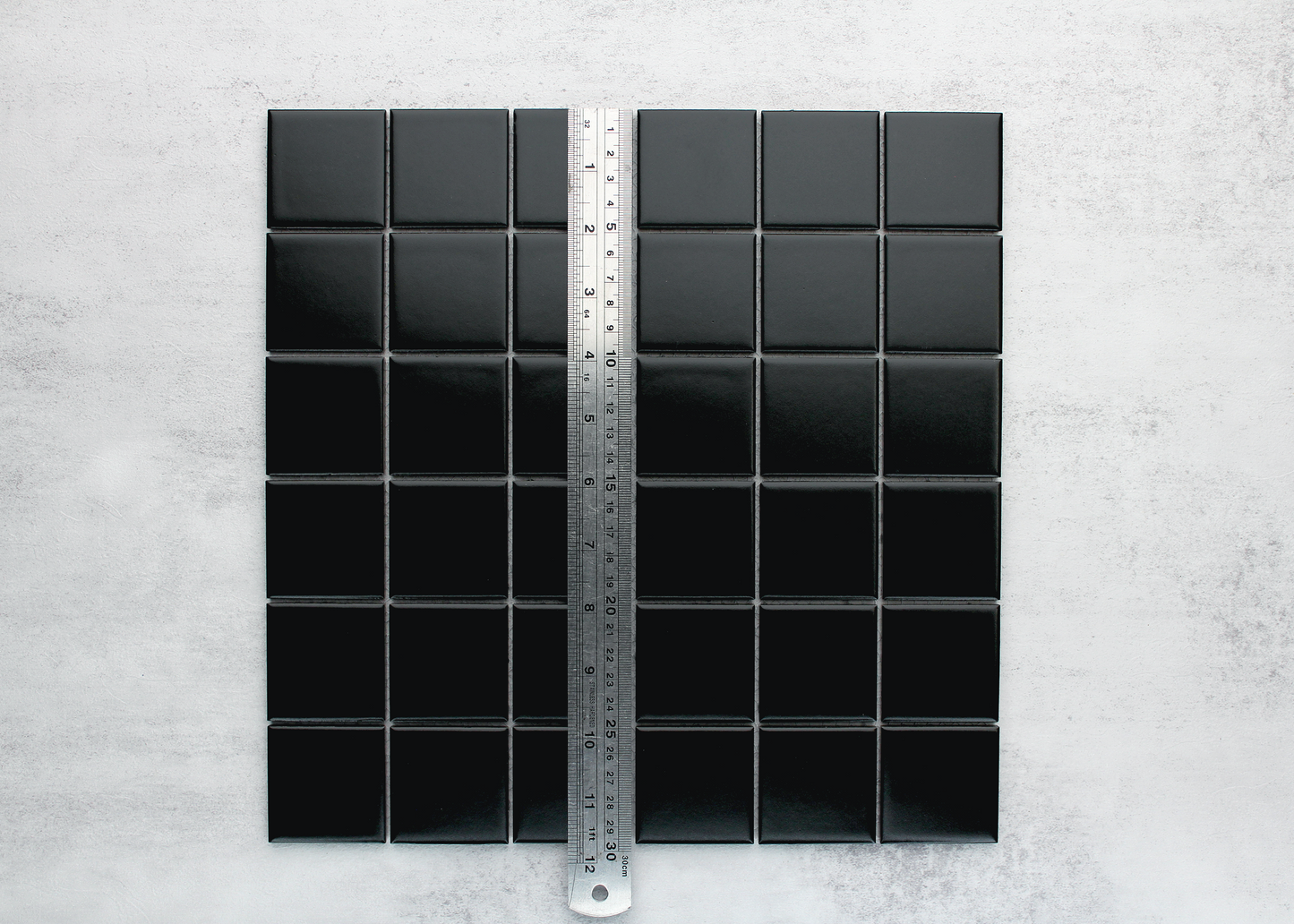 Black Matt Medium Square-GLAZED PORCELAIN-Mosaic Mode