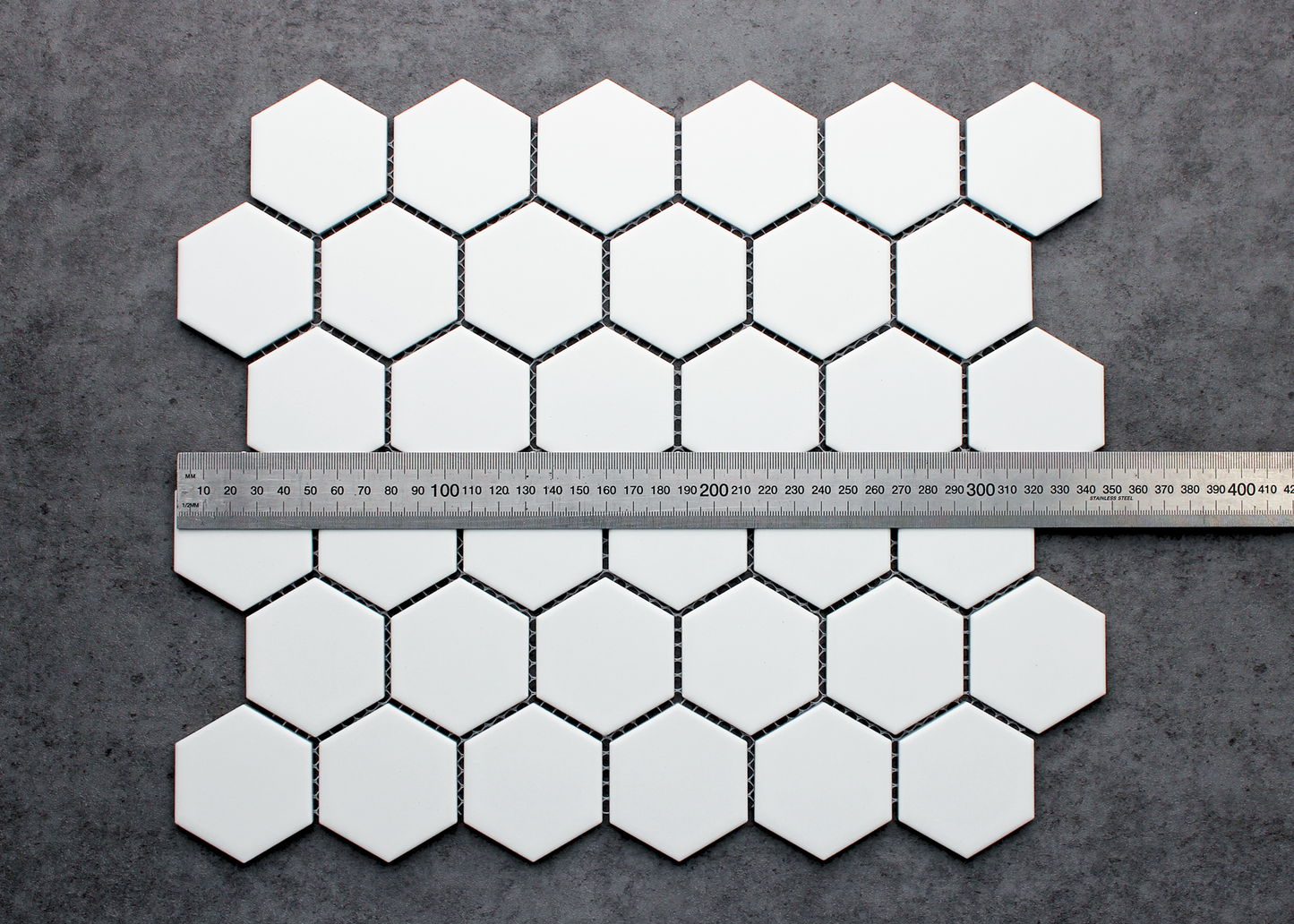 White Matt Medium Hexagon-HEXAGON-Mosaic Mode