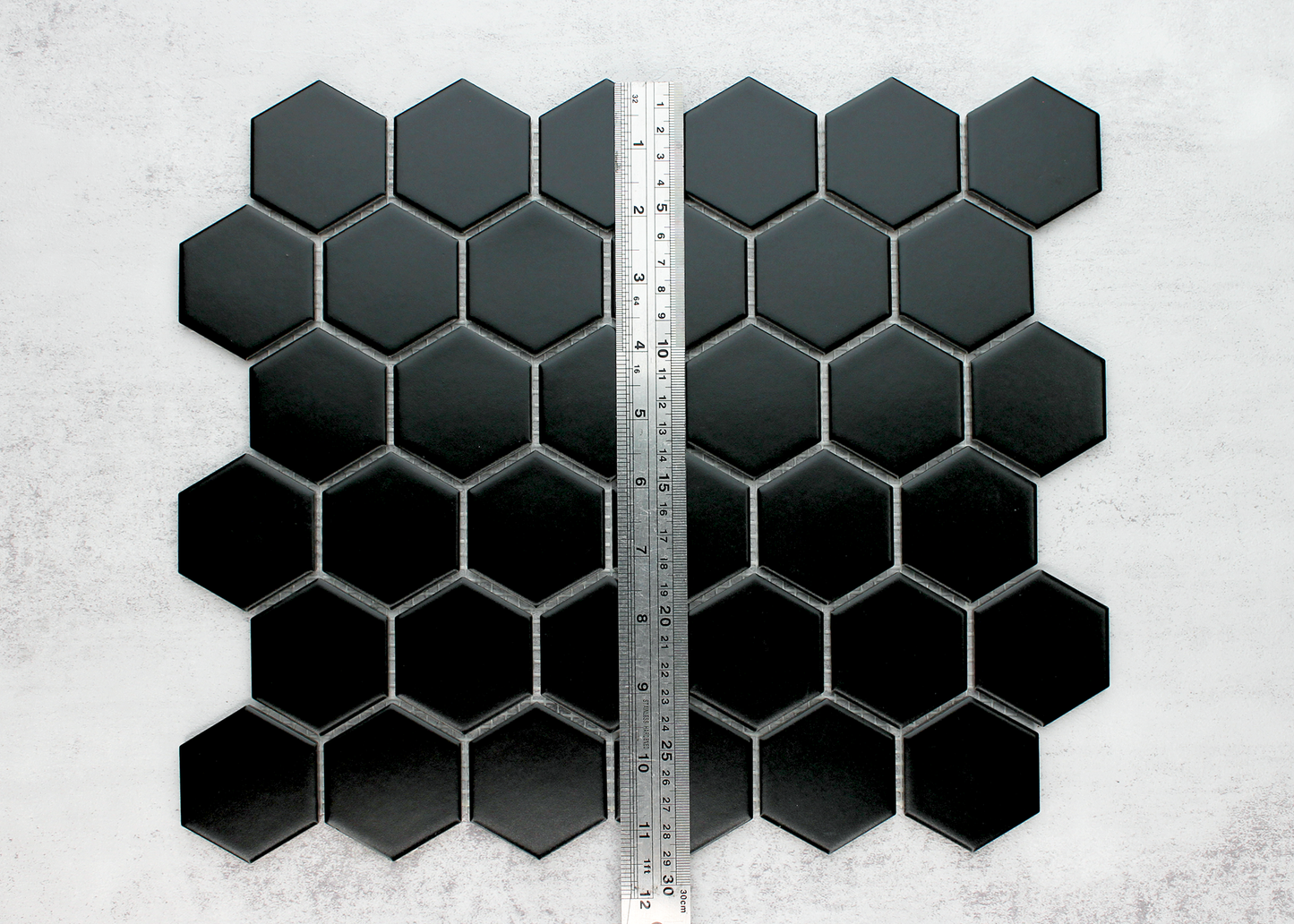 Black Matt Medium Hexagon-HEXAGON-Mosaic Mode
