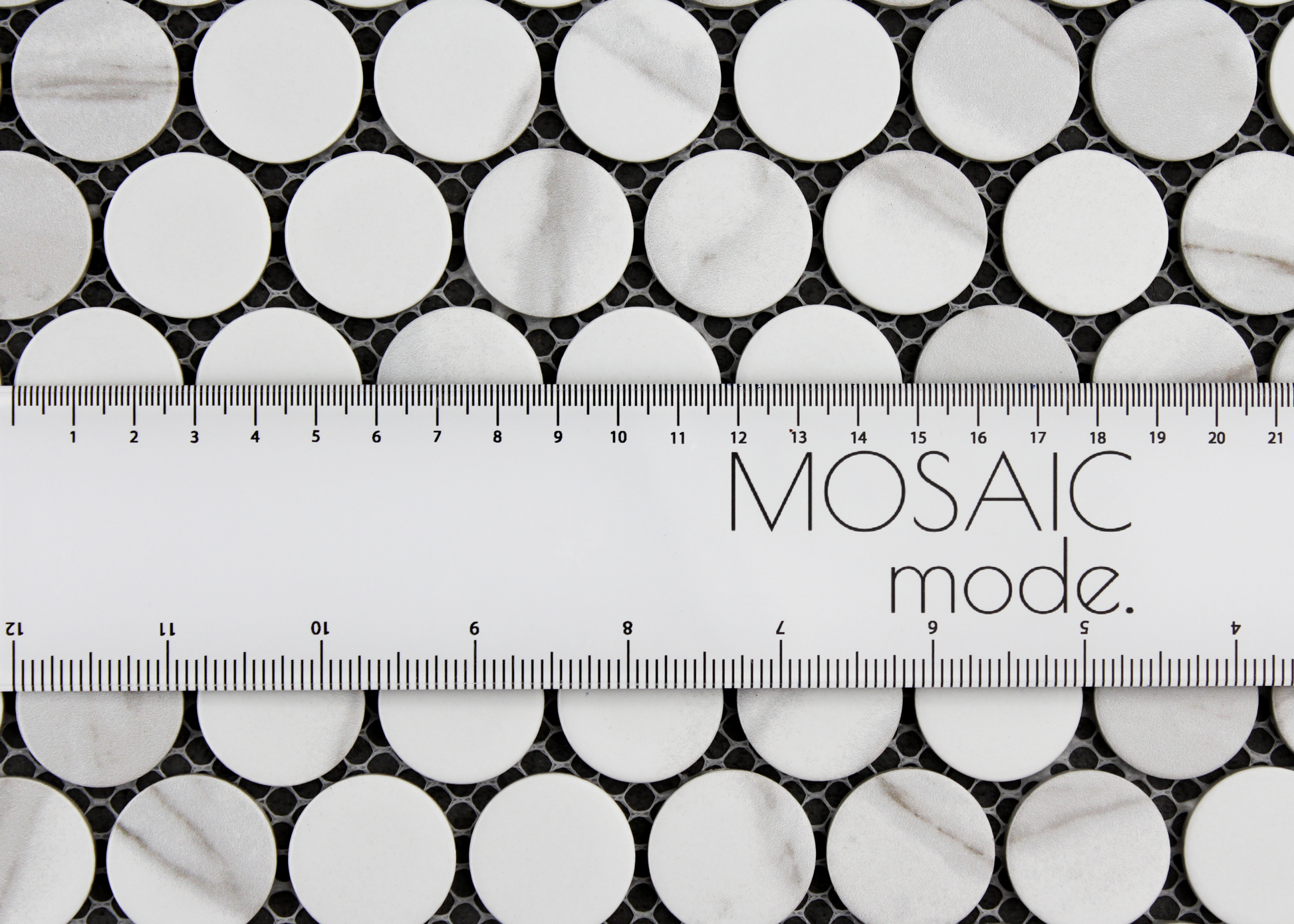 Carrara Piccolo Matt Penny Round-PENNY ROUND-Mosaic Mode