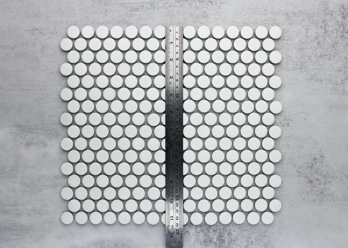 White Matt Penny Round-PENNY ROUND-Mosaic Mode
