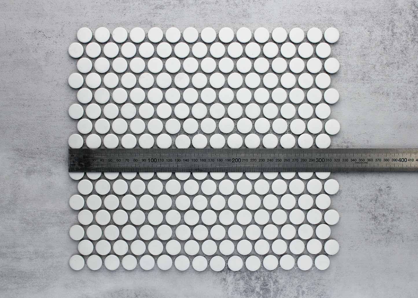 White Matt Penny Round-PENNY ROUND-Mosaic Mode
