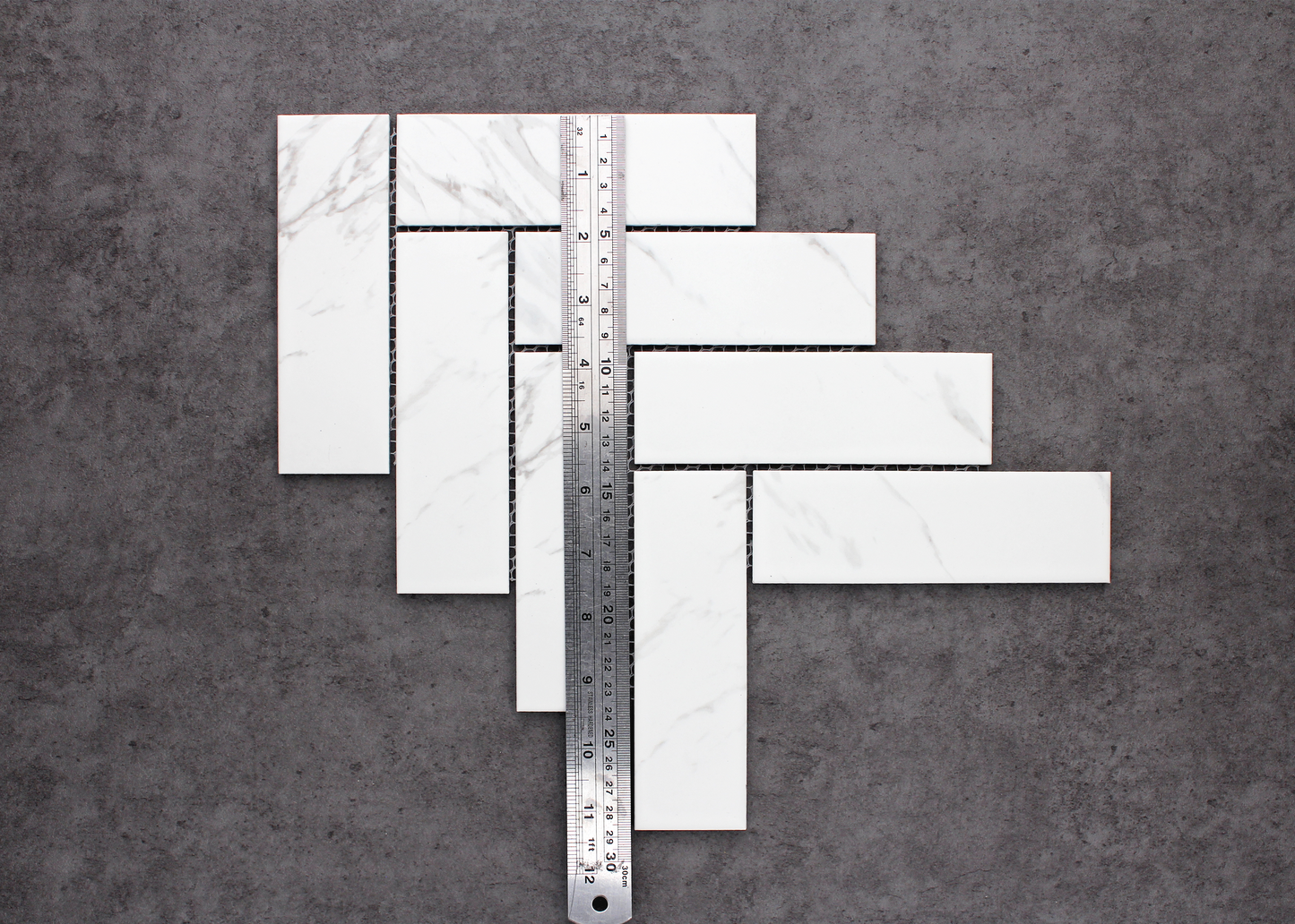 Carrara Matt Large Herringbone-CARRARA-Mosaic Mode