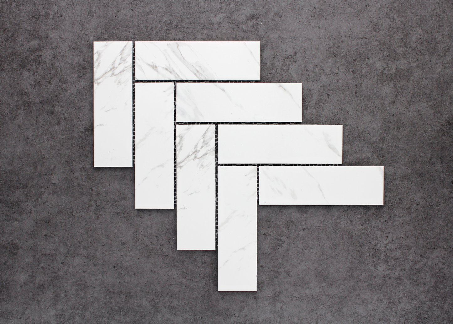 Carrara Matt Large Herringbone-CARRARA-Mosaic Mode