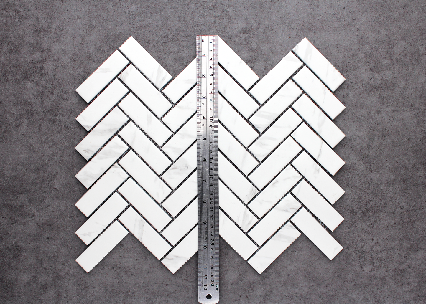 Carrara Matt Small Herringbone-CARRARA-Mosaic Mode