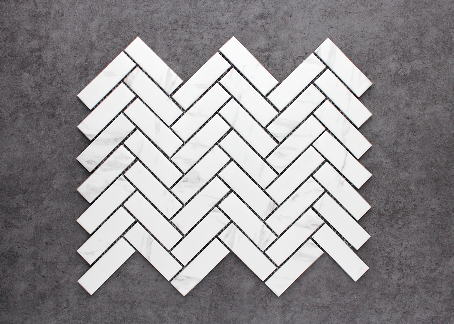 Carrara Matt Small Herringbone-CARRARA-Mosaic Mode