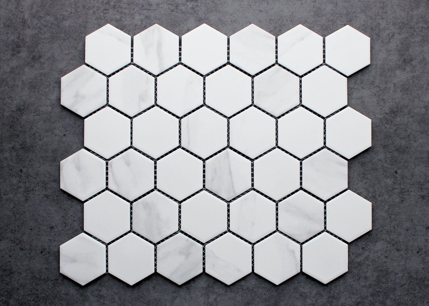 Carrara Matt Medium Hexagon-CARRARA-Mosaic Mode