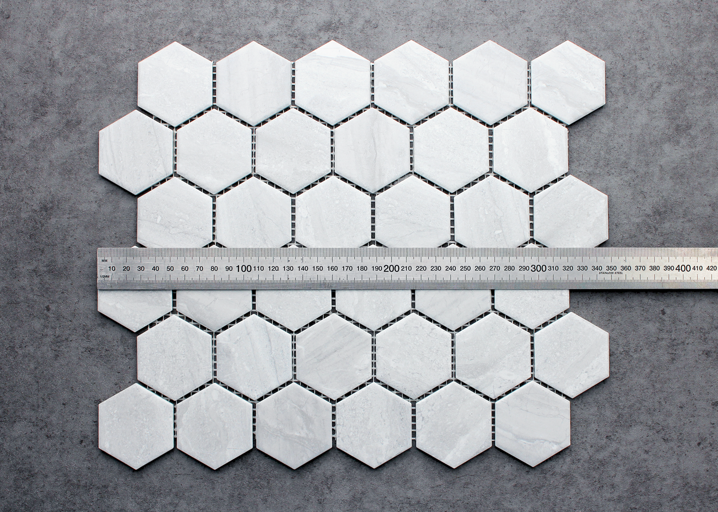 Wooden Grey Matt Medium Hexagon-HEXAGON-Mosaic Mode