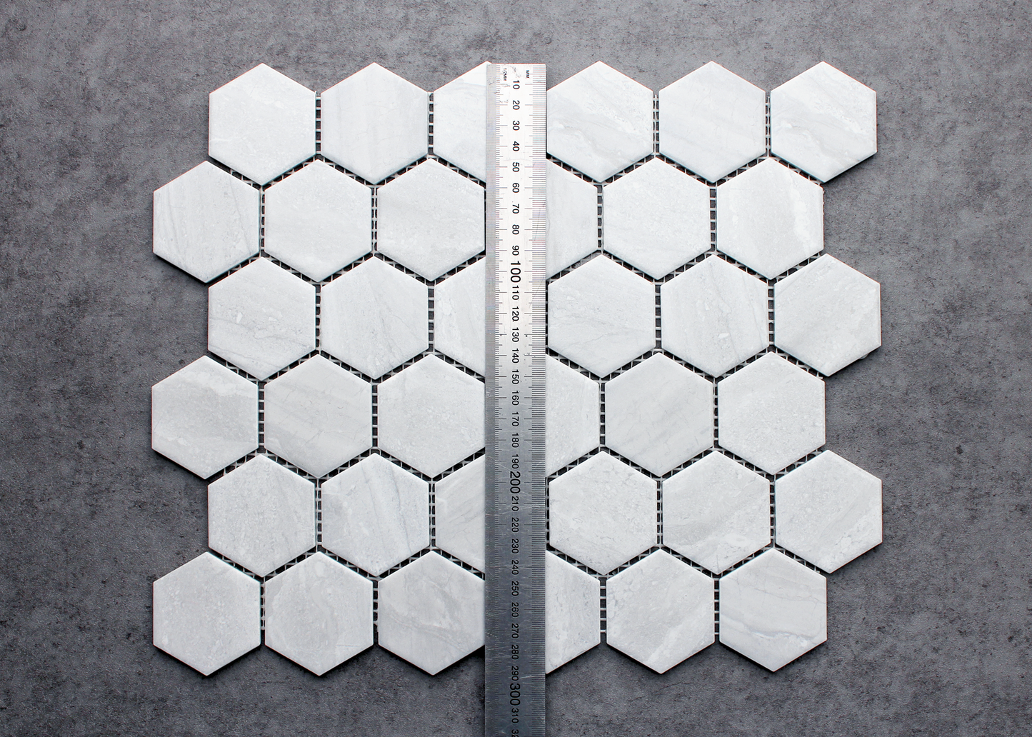 Wooden Grey Matt Medium Hexagon-HEXAGON-Mosaic Mode