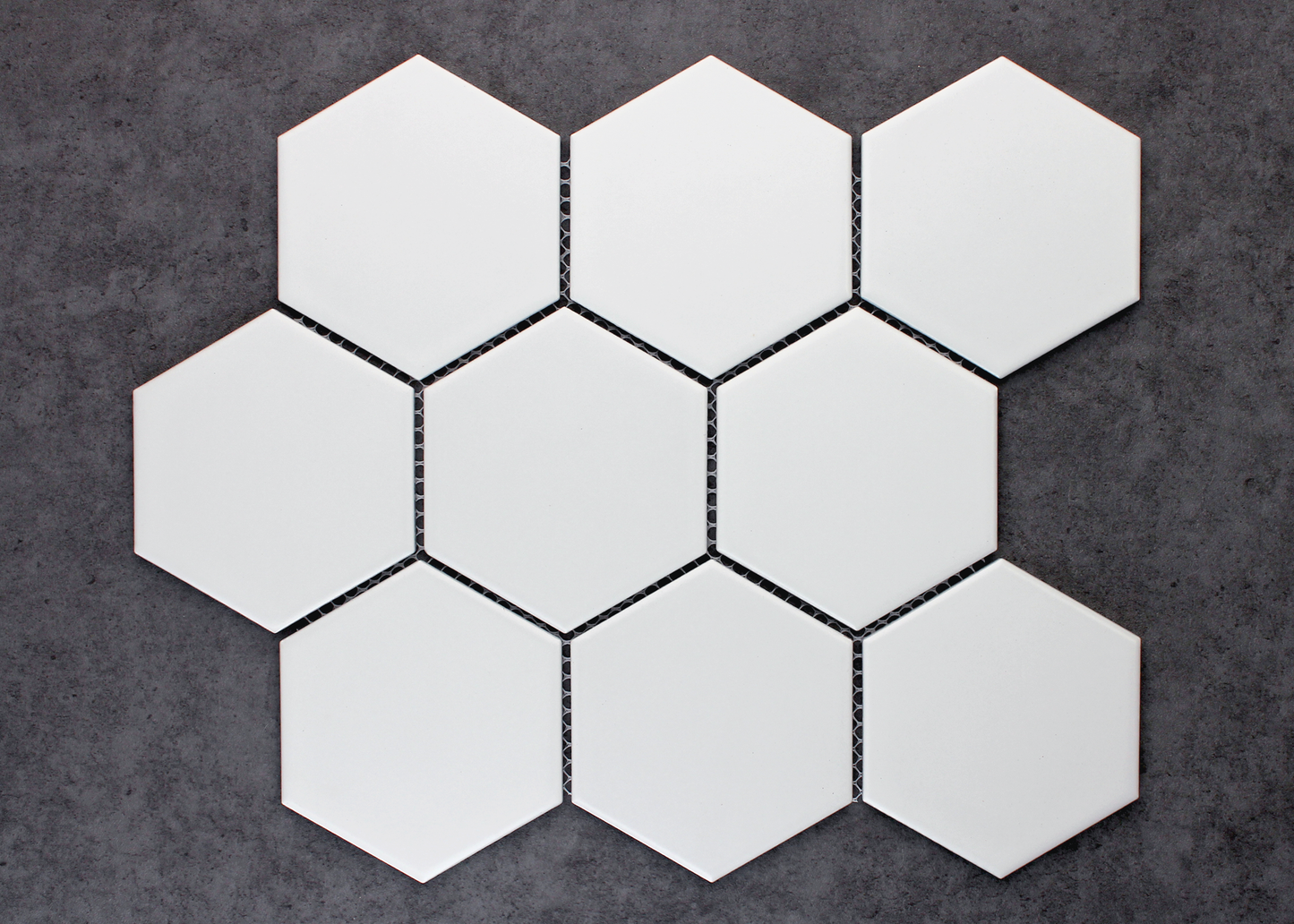 White Matt Large Hexagon-HEXAGON-Mosaic Mode