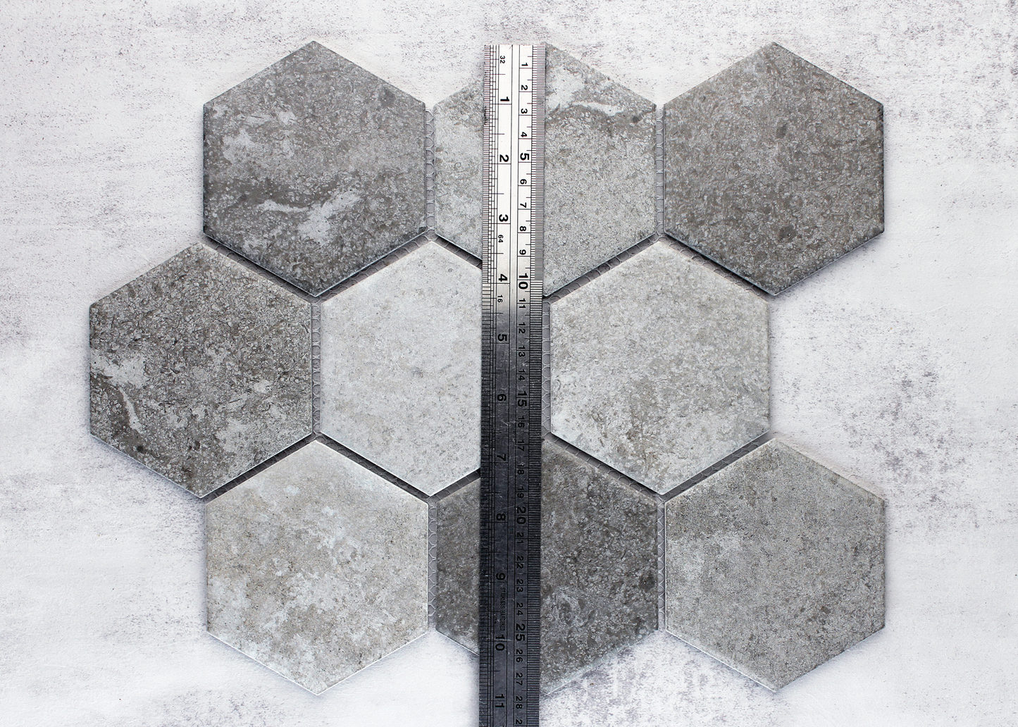 Coal Matt Large Hexagon-HEXAGON-Mosaic Mode