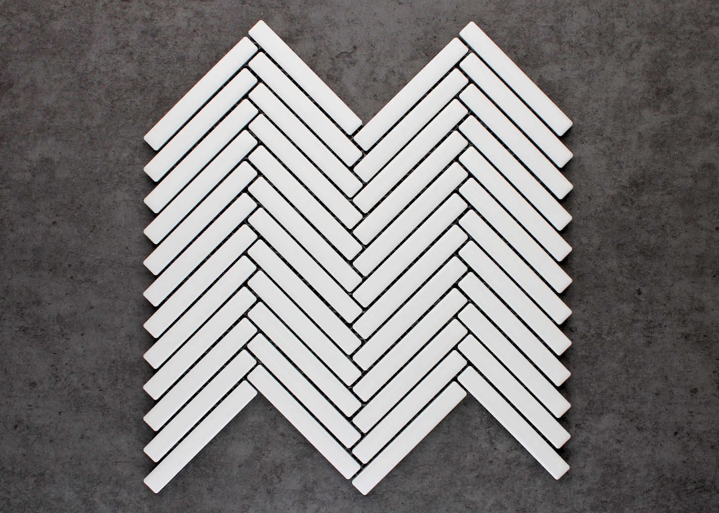 White Matt Kit Kat Herringbone-KIT KAT-Mosaic Mode