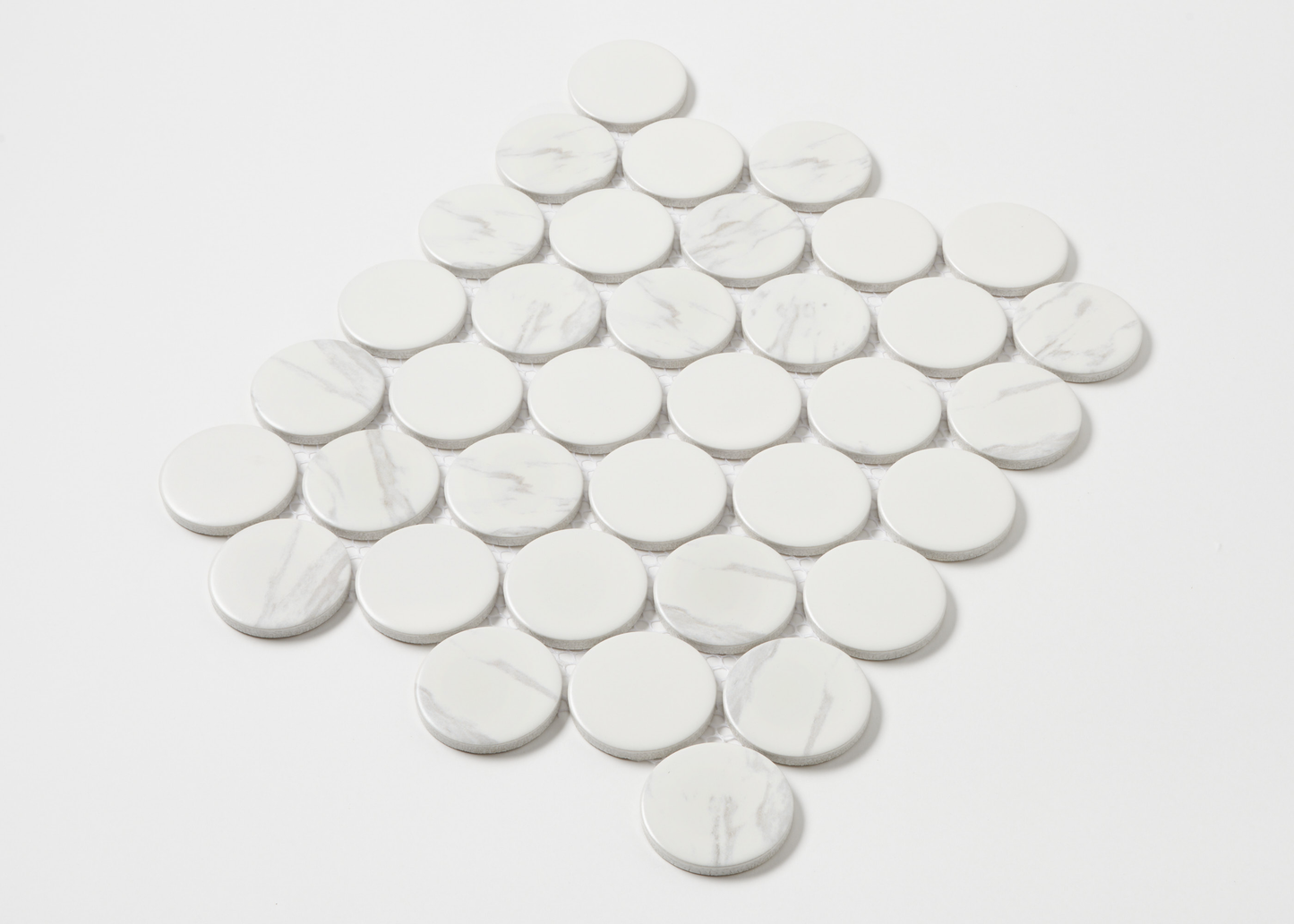 Carrara Megalo Matt Penny Round-PENNY ROUND-Mosaic Mode
