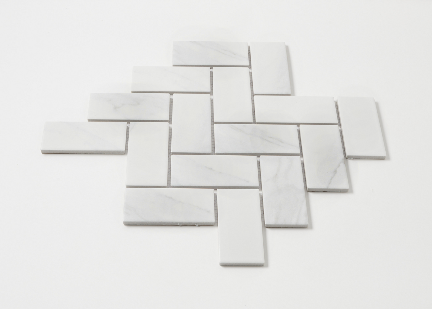 Carrara Matt Medium Herringbone-CARRARA-Mosaic Mode
