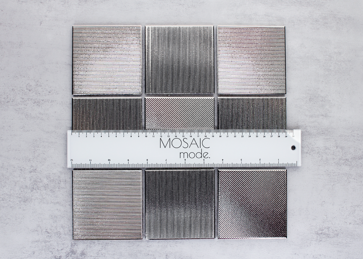 Silver Metallic Storm Large Square-GLAZED PORCELAIN-Mosaic Mode