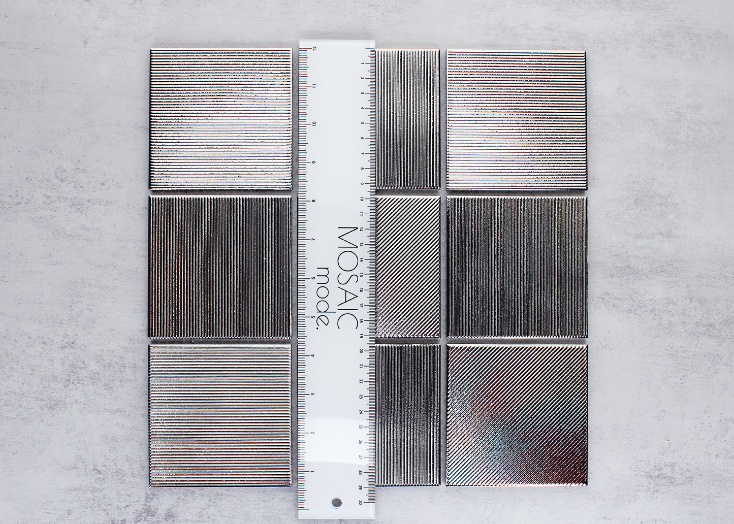 Silver Metallic Storm Large Square-GLAZED PORCELAIN-Mosaic Mode