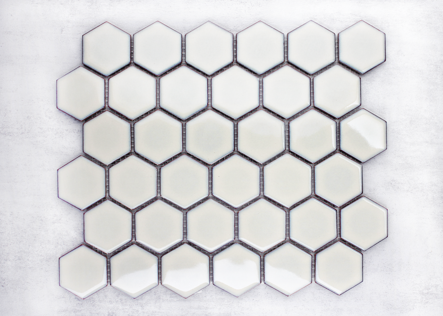 Antique White Gloss Medium Hexagon-HEXAGON-Mosaic Mode