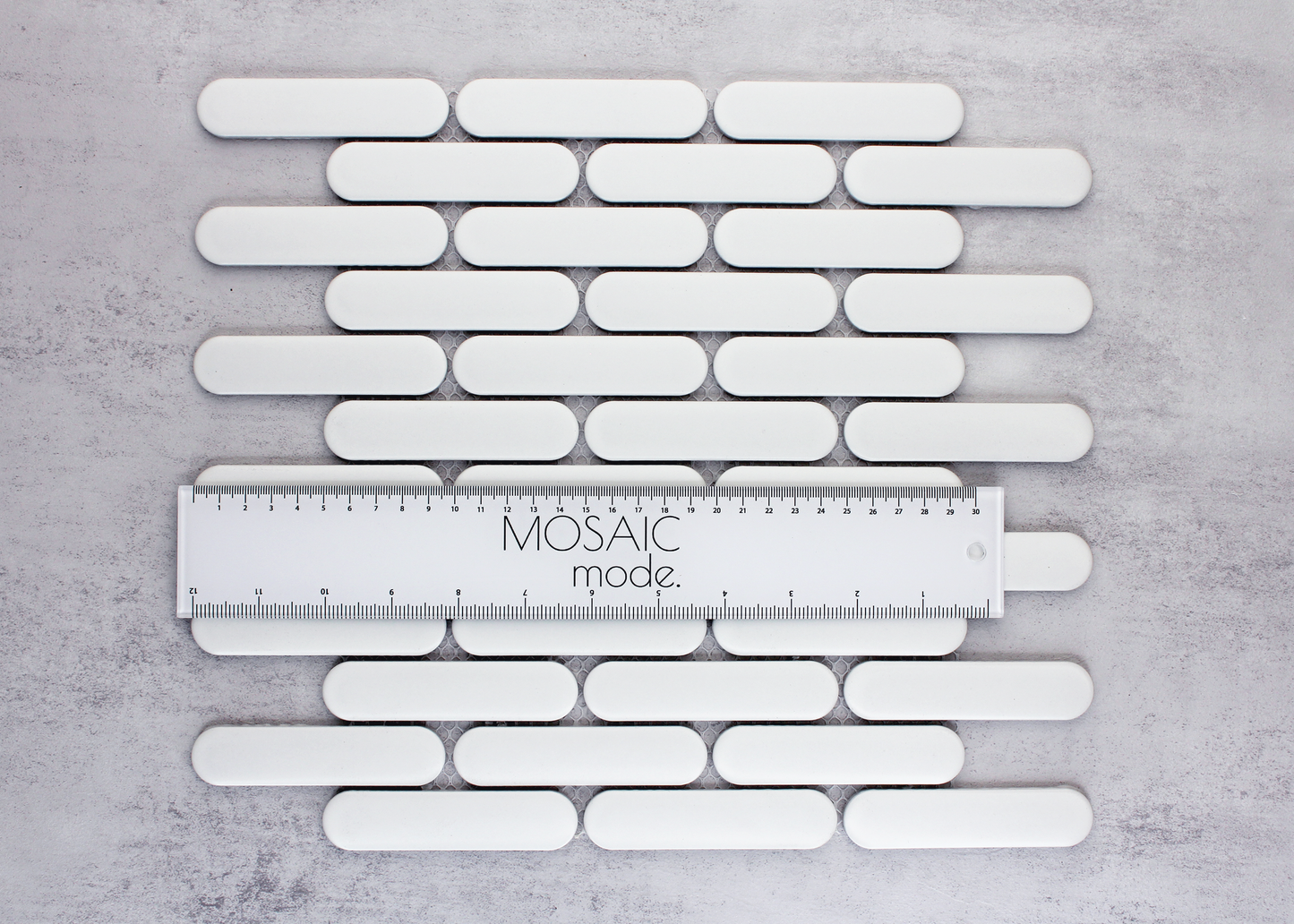 White Matt Round Finger-ROUND FINGER-Mosaic Mode