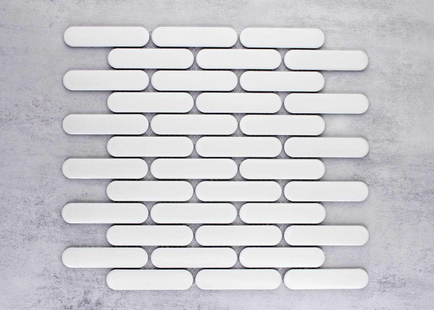White Matt Round Finger-ROUND FINGER-Mosaic Mode
