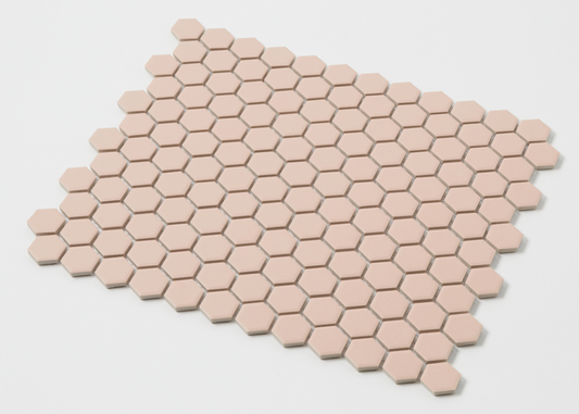 Blush Pink Glazed Small Hexagon-HEXAGON-Mosaic Mode