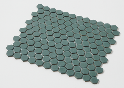 Cedar Green Glazed Small Hexagon-HEXAGON-Mosaic Mode
