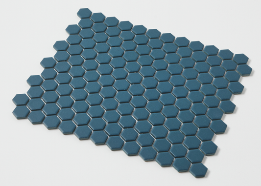 Ocean Blue Glazed Small Hexagon-HEXAGON-Mosaic Mode